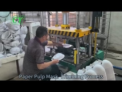 Proceso de recorte de la máscara de pulpa de papel