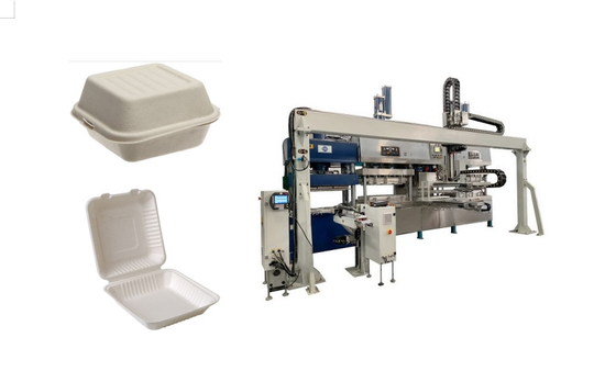 Cadena de producción libre moldeada de papel de la caja de la cubierta de la contaminación con el solo brazo del robot que camina