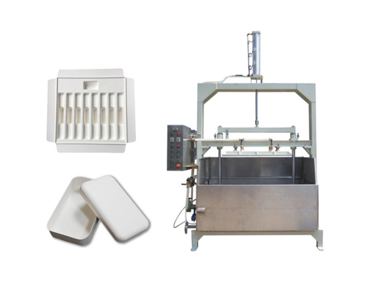 Línea de producción de bandejas de papel electrónicas moldeadas en papel semiautomáticas