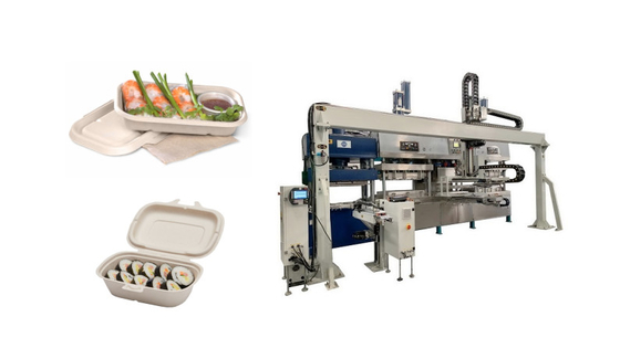 Máquina moldeada pulpa del vajilla de la Virgen del CE para presionar mojado de Thermoforming