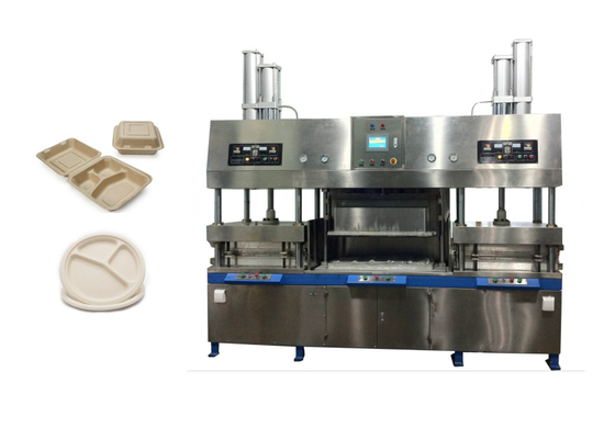 Máquina abonable manual de la prensa de Tray Dry In Mold Wet de la caña de azúcar de la maquinaria del moldeado de la celulosa del PLC